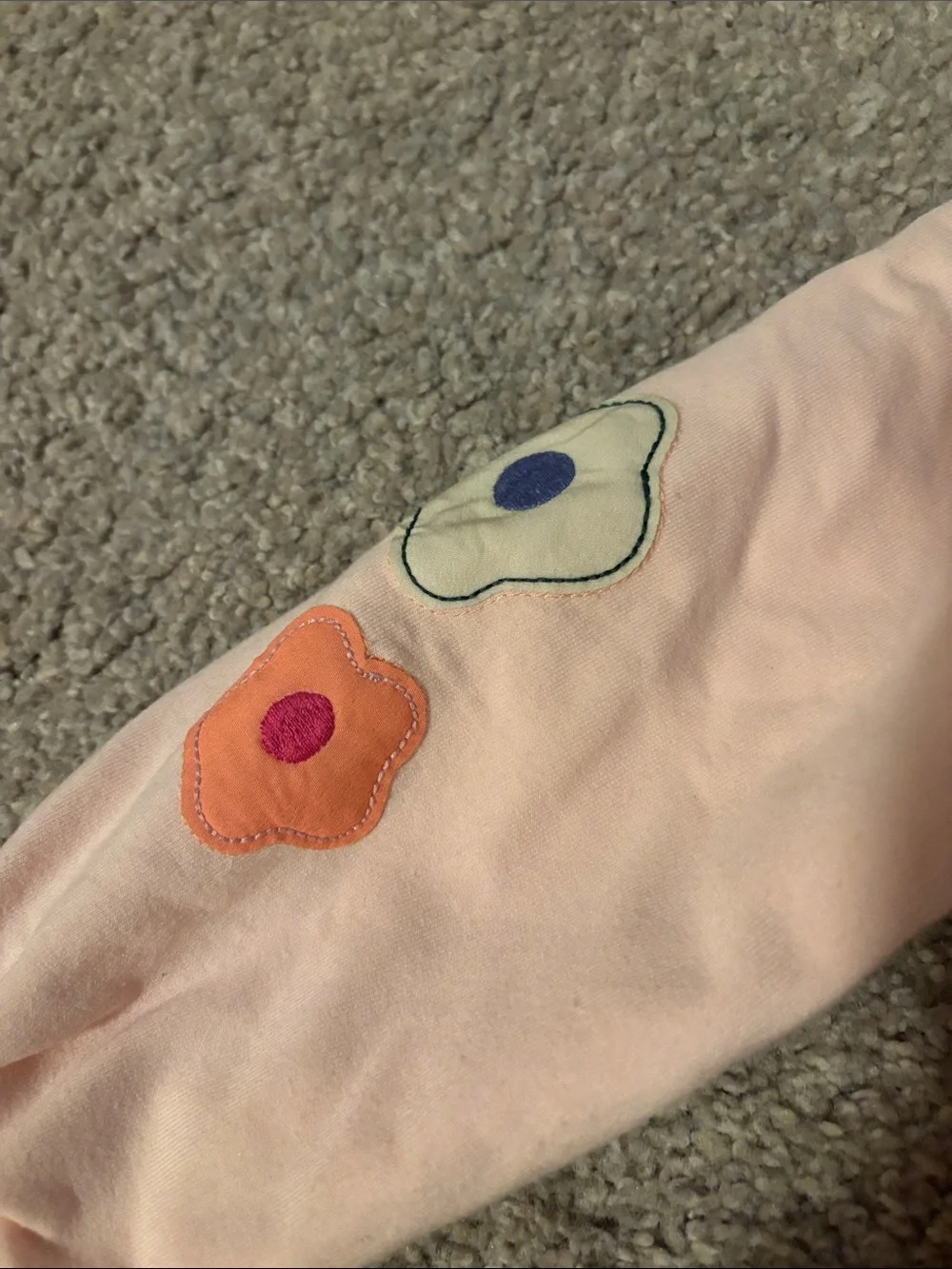 Peek Pink Floral Appliqué Sweatshirt & Matching Floral Pants Girls 3T